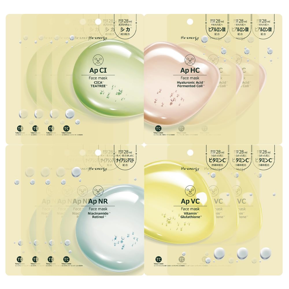 

Hu Energy Ампульная маска для лица в индивидуальной упаковке 4 вида Корейский бренд ухода за кожей Тканевая маска (14 листов) - (случайный) - (14 листов, случайные)