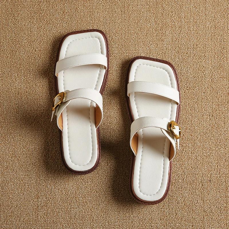 Fashion Women Slipper Woman Summer Flat Heel Roman Shoes Low Heels Sandals Footwear 2025 Women's Gladiator Open Toe Beach Ladies