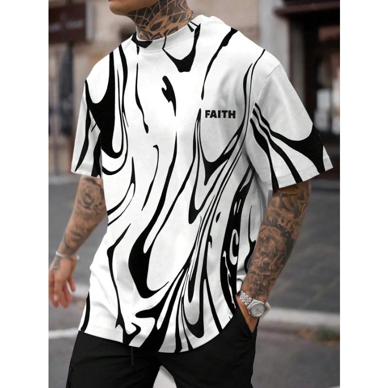 

Новая летняя мужская свободная повседневная футболка с короткими рукавами и круглым вырезом с 3D-принтом 6XL