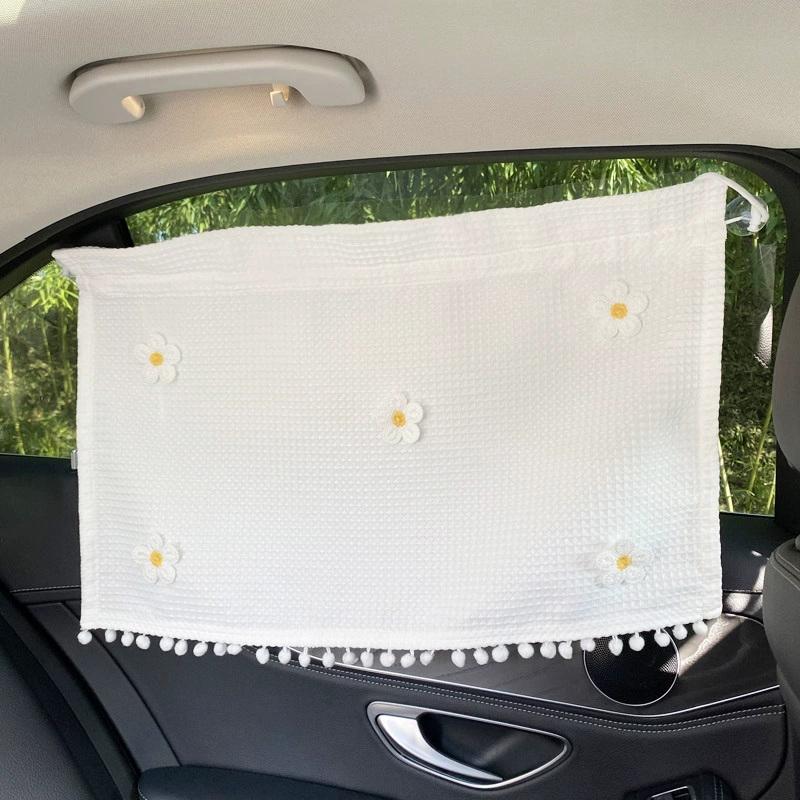 

Cotton Embroidered Universal Car Curtain Cover Newborn Baby Side Window Sunshade Curtain Uv Protection For Kids Travel Outdoor