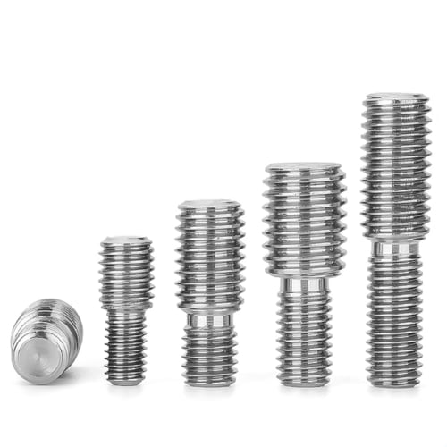 Pack of 2 Double Headless Reducing Screws, M6 Male Thread Adapter, Reducer Conversion Joint, Hardware, Double Male Thread Bolt, 304 Stainless Steel (M