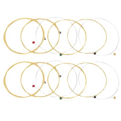 2Sets Brass Material Acoustic Guitar Strings Golden And Silver Guitar Strings  For Acoustic Guitar