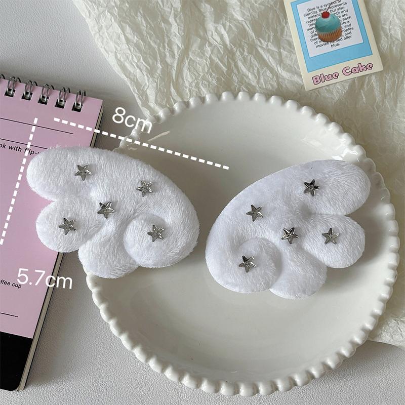 

Милые белые ангельские крылья готический крест заколка для волос субкультура Y2K заколка для волос головной убор аксессуар для волос as the picture