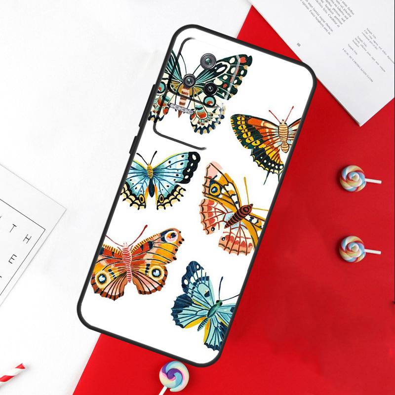Butterfly Flower Cover For Xiaomi 14T 11T 12T 13T Pro 13 14 15 Ultra POCO X7 Pro X3 X5 X6 F5 F6 M6 Pro Case