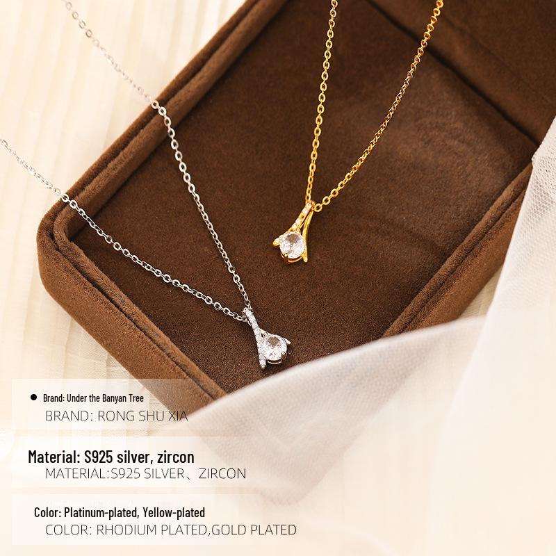 Banyan Tree S925 Silver Elegant Zircon Clavicle Necklace for Women