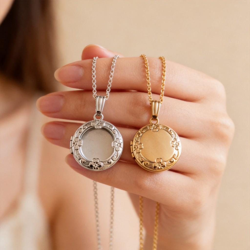 Heart Shape Cross Necklace In Stainless Steel With Gold Plating For Female Fashion Accessory