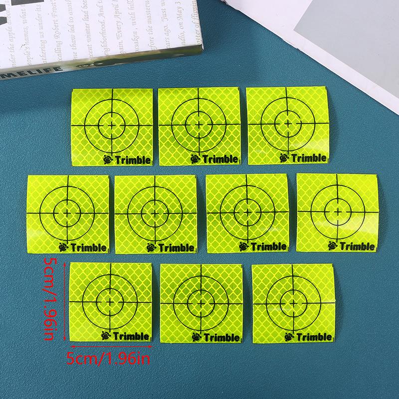 

10 шт. Флуоресцентный зеленый лист Светоотражающая наклейка Размер 30 40 50 60 мм Светоотражающий лист для тахеометра Trimble для съемки