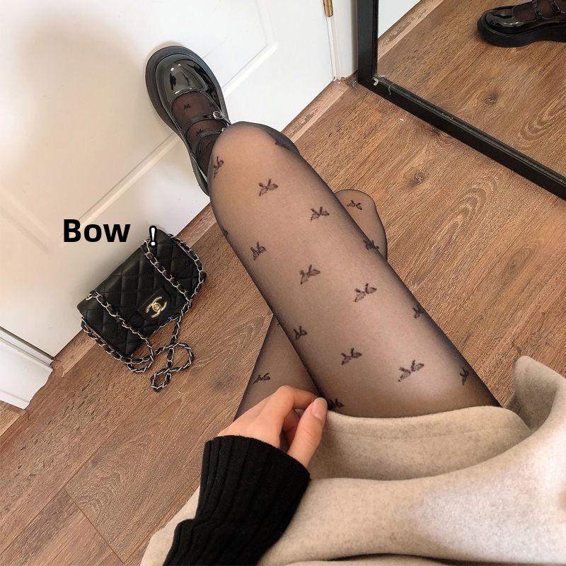 

Women s Black Polka Dot Bow Pantyhose - Spring/Summer Sheer Stockings Card Pack