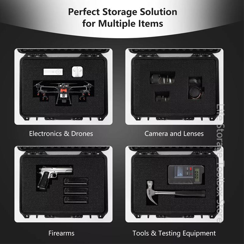 1pc Safety Instrument Tool Box Waterproof Hard Carry Case Bag Tool Case Sponge Protective Tool Storage Box Shockproof Hard Case