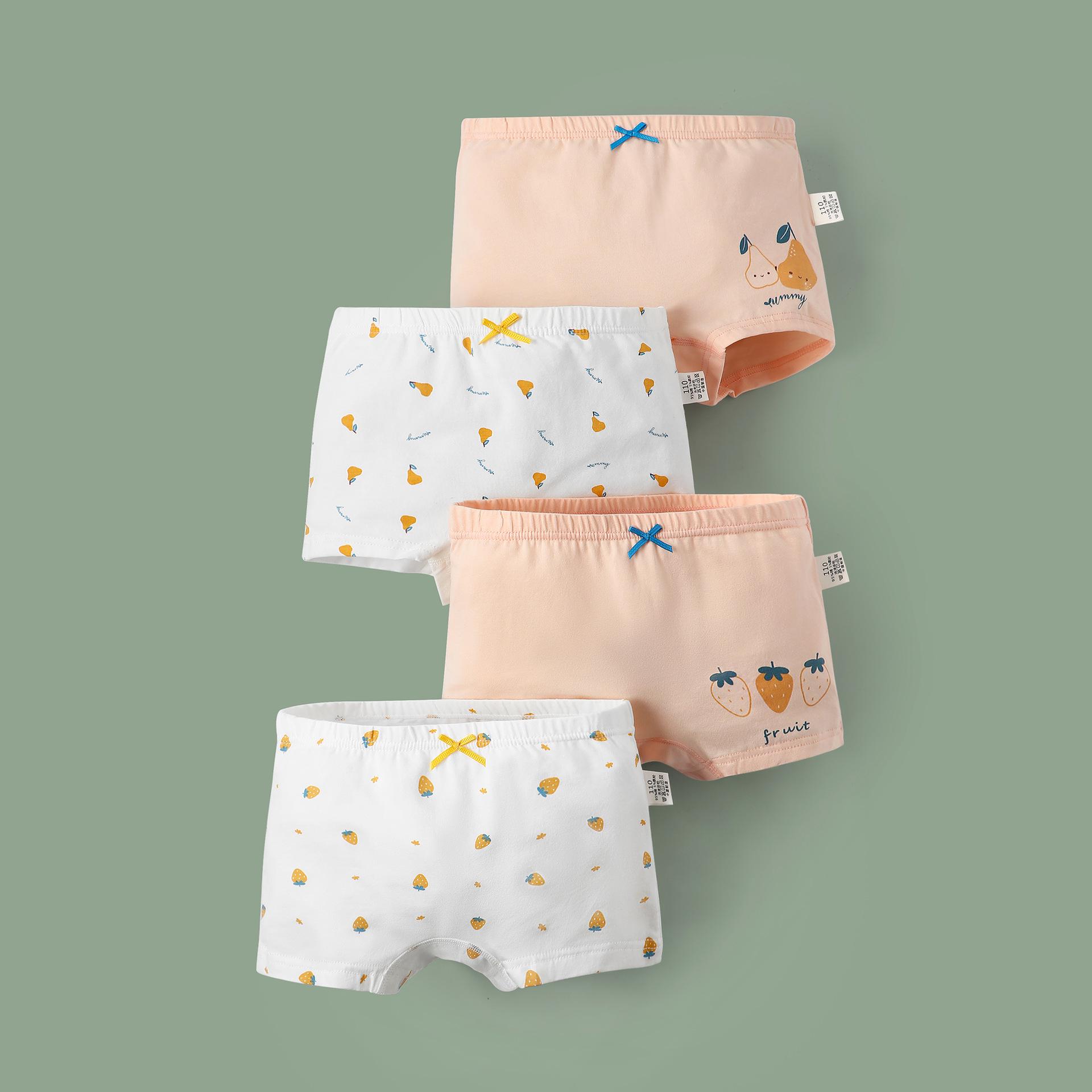 

Kids Pure Cotton Cartoon Boxer Briefs - Antibacterial Korean Style for Baby Girls 120
