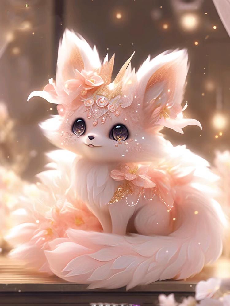 5D Diamond Painting Nine Tailed Little Fox Full Square/Round Diamond Embroidery Set Animal Landscape Mosaic Home Diamond Artist