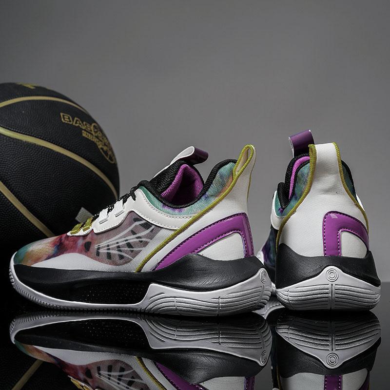 Trend basketball shoes students actual combat wear-resistant sneakers men's shoes competition boots friction sound running shoes women's sneakers