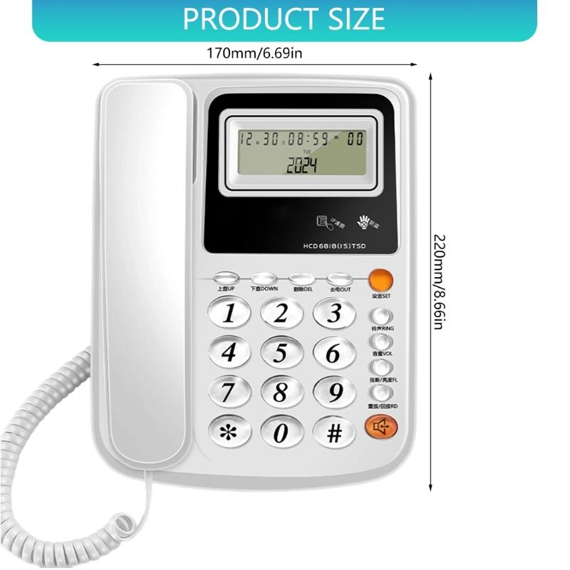 Desk Telephone Fix Landline Phone Noise Reduction For Home And Hotel Use With Clear Sound And Quick Dials
