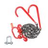 G80 V Bridle Chain, 3/8" X 3' Towing Chain Bridle with 15" J Hooks and Grab Hooks