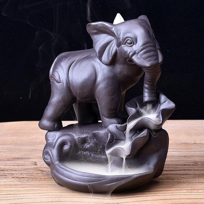 Incense Burner Home Decoration Elephant Ceramic Purple Sand Incense Burner