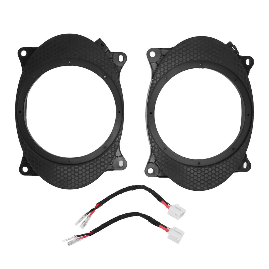 2pcs 6.5inch Black Door Speaker Adapter Spacer Rings with 2 Wire Harness Replacement for Corolla Levin 6X9