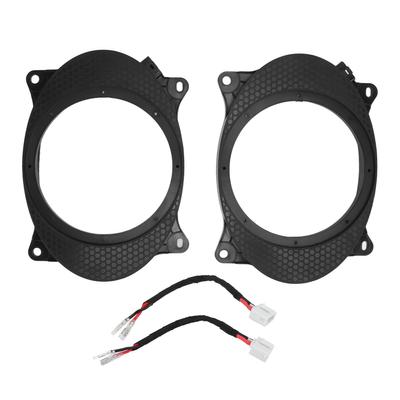 2pcs 6.5inch Black Door Speaker Adapter Spacer Rings with 2 Wire Harness Replacement for Corolla