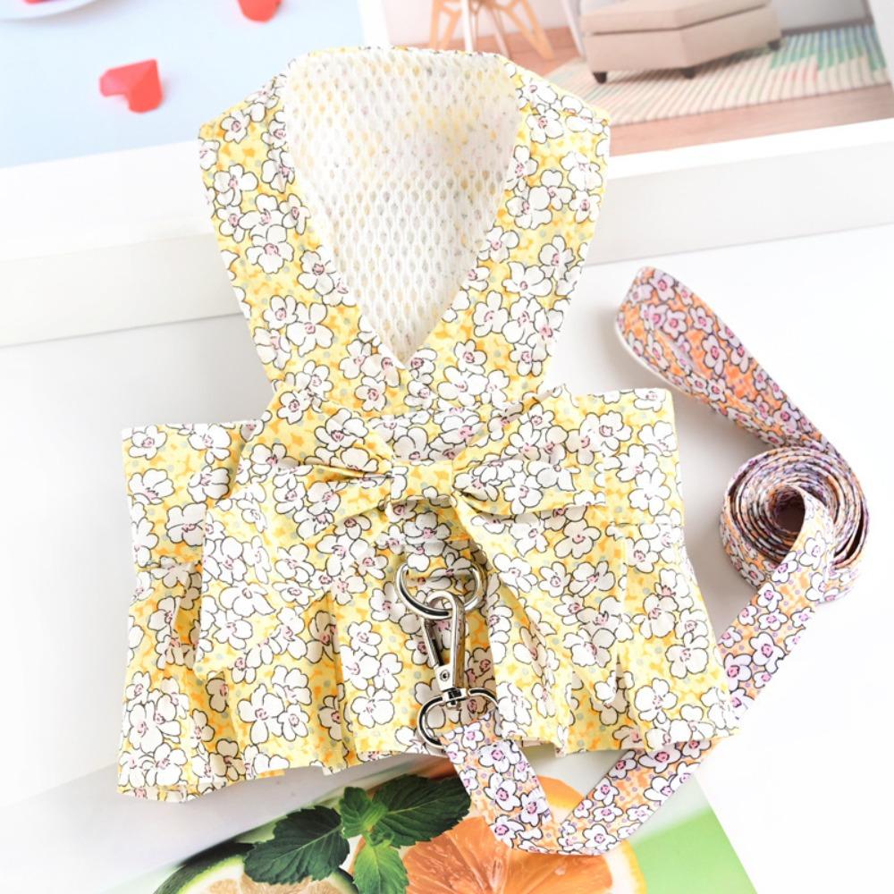 Pet Clothing Dog Leash Clothing Princess Skirt Chest Strap Small Dog Spring Summer