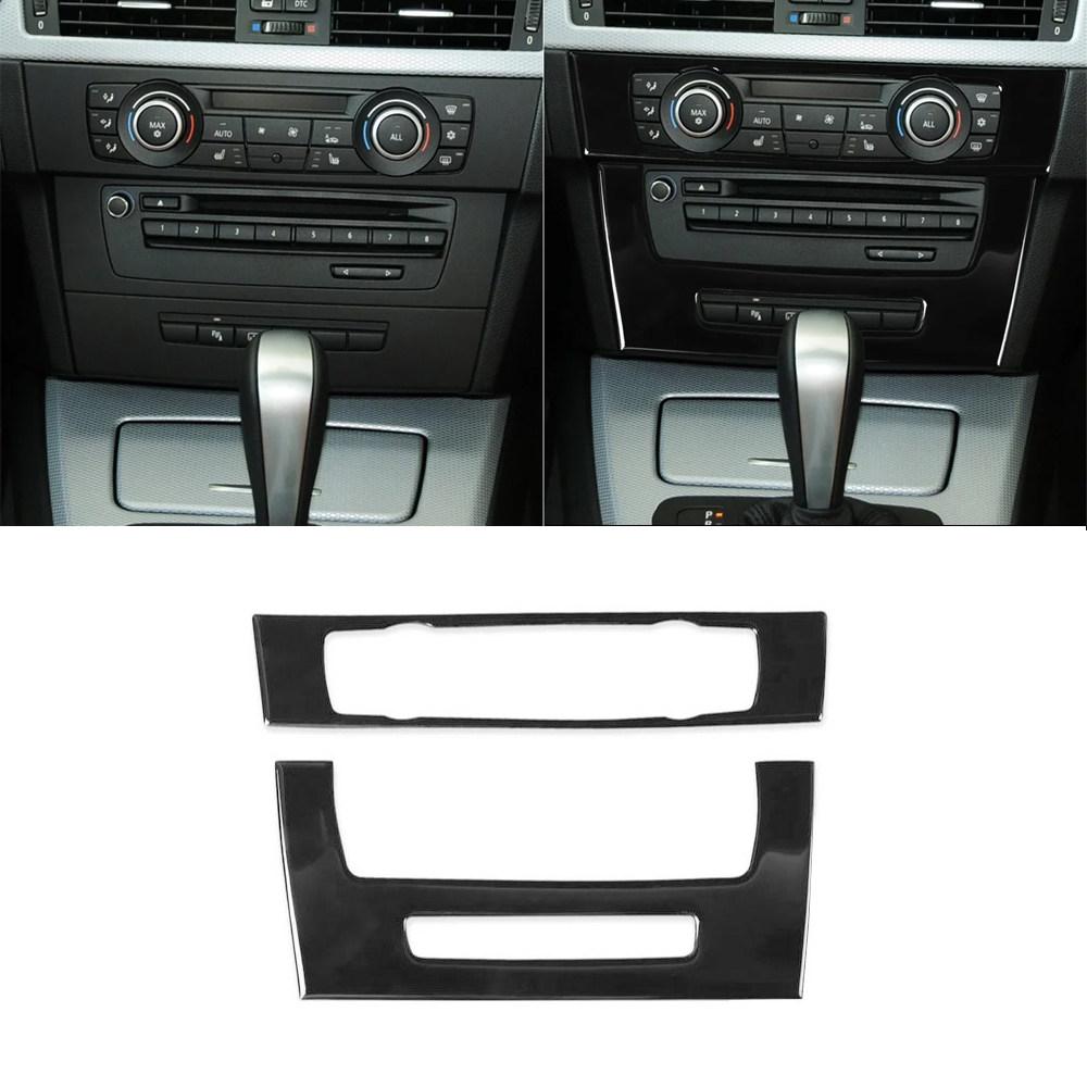 For BMW 3 Series E90 E92 E93 2005-2012 Car Interior Accessories Center Control Air Conditioner CD Control Panel Frame Trim Black Type A