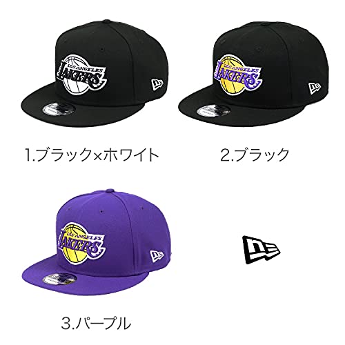 [New Era] 9FIFTY Los Angeles Lakers NBA Men's Hat, Snapback Cap, Baseball Cap, Black [Parallel Import]