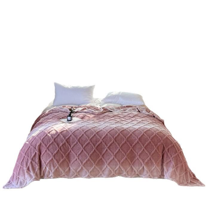 Meiling Gradient Jacquard Plush Blanket - Office Nap and Gift Option