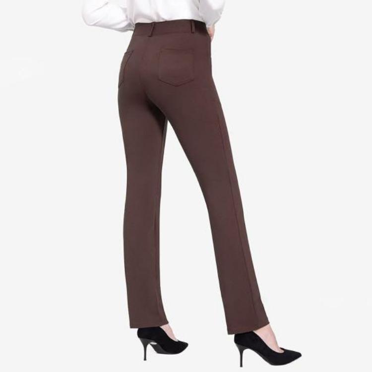 Elastische High-Waist-Schlaghose für Damen, einfarbig, leichte Freizeit Hose mit Taschen