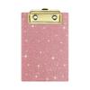 Glittering Acrylic Writing Board With Retractable Hook Metal Clip 6x4Inch Document Clipboard For School Offices Hospital