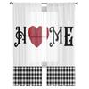 Valentine 'S Day Rose Heart Plaid Tulle Curtains For Living Room Kitchen Sheer Voile Curtain Bedroom Window Panels
