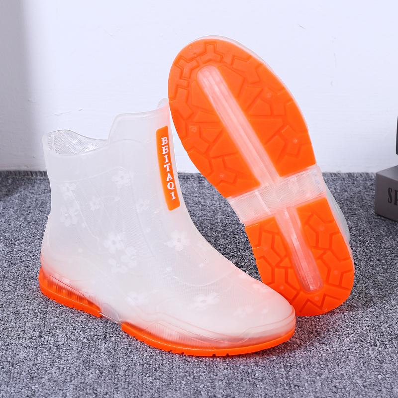 Neu Transparent Regen Stiefel Für Frauen Mode Im Freien Tragen-beständig Wasserdichte Schuhe Sommer
