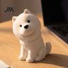 Cute Dog Desk Ornament Sitting Samoyed Figurine, 3D Printed Smiling Puppy Statue, Healing Room Decor Animal Desktop for Home Car Decor, Gift