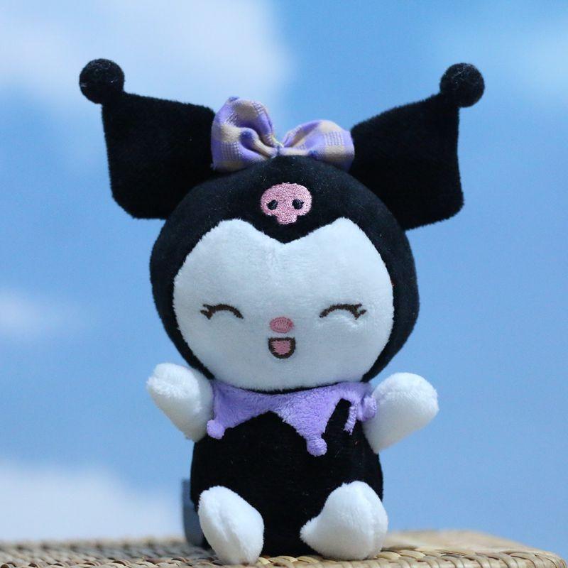 

Adorable Sanrio Kuromi Plush Toy Keychain Accessory For Trendy Bag Decoration Black