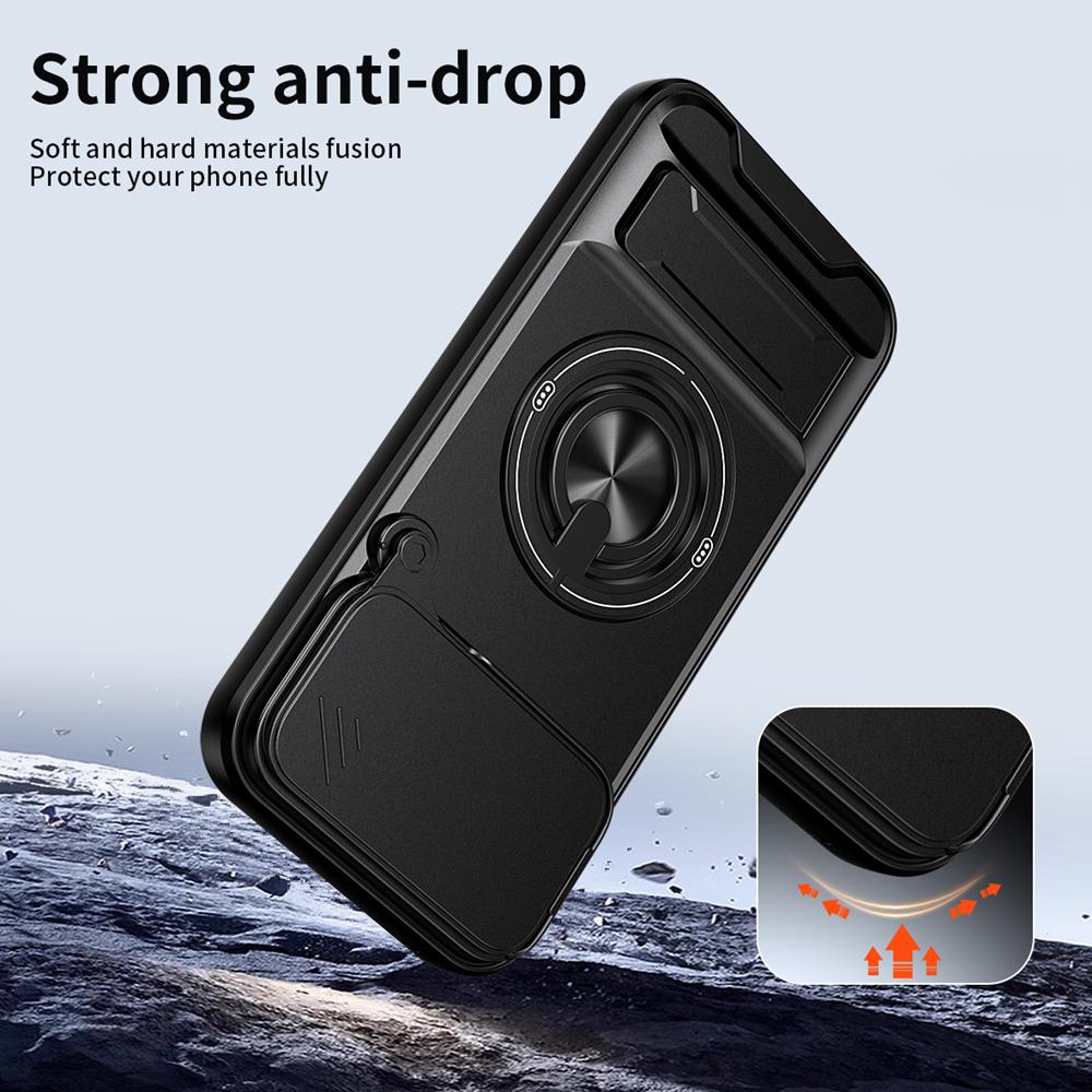 KEYSION Magnetic Phone Case for Huawei Nova 15 Pro Slide Camera Lens Protection Upright Kickstand 360° Ring Shockproof Back Cover
