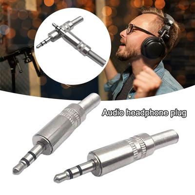 3-Pole 3.5mm Stereo Plug Adapter Converter 3.5 Plug & Jack Adapter Stereo Metal Plug Connector