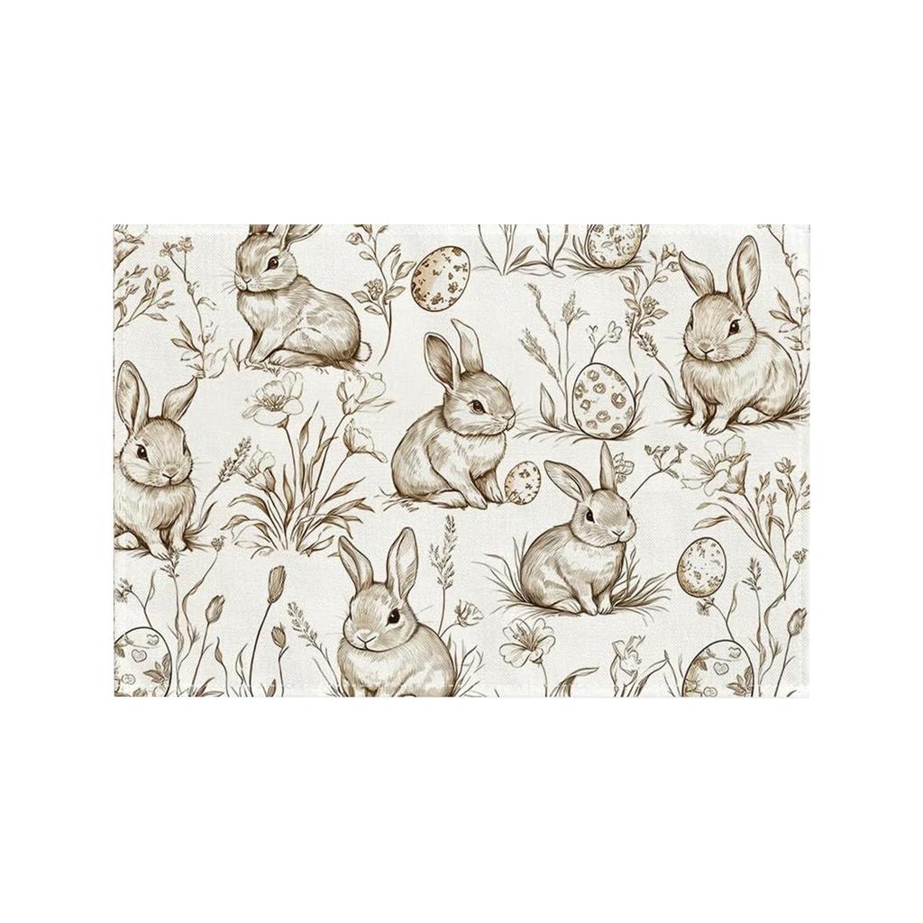Easter Placemat 1812in, Bunny Pattern, Spring Holiday , Indoor Placemat, Home Decor.