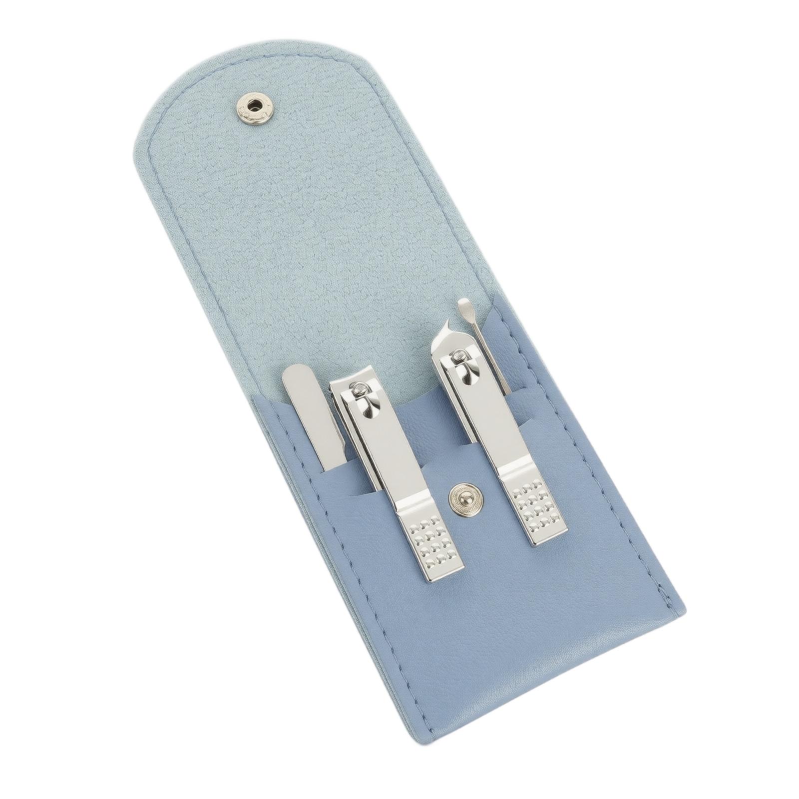 

Foldable Nail Clipper Set with 4 Pieces Portable Manicure Tools in Compact Storage Pouch Stainless Steel Nail Clippers for Personal Care One Size синий