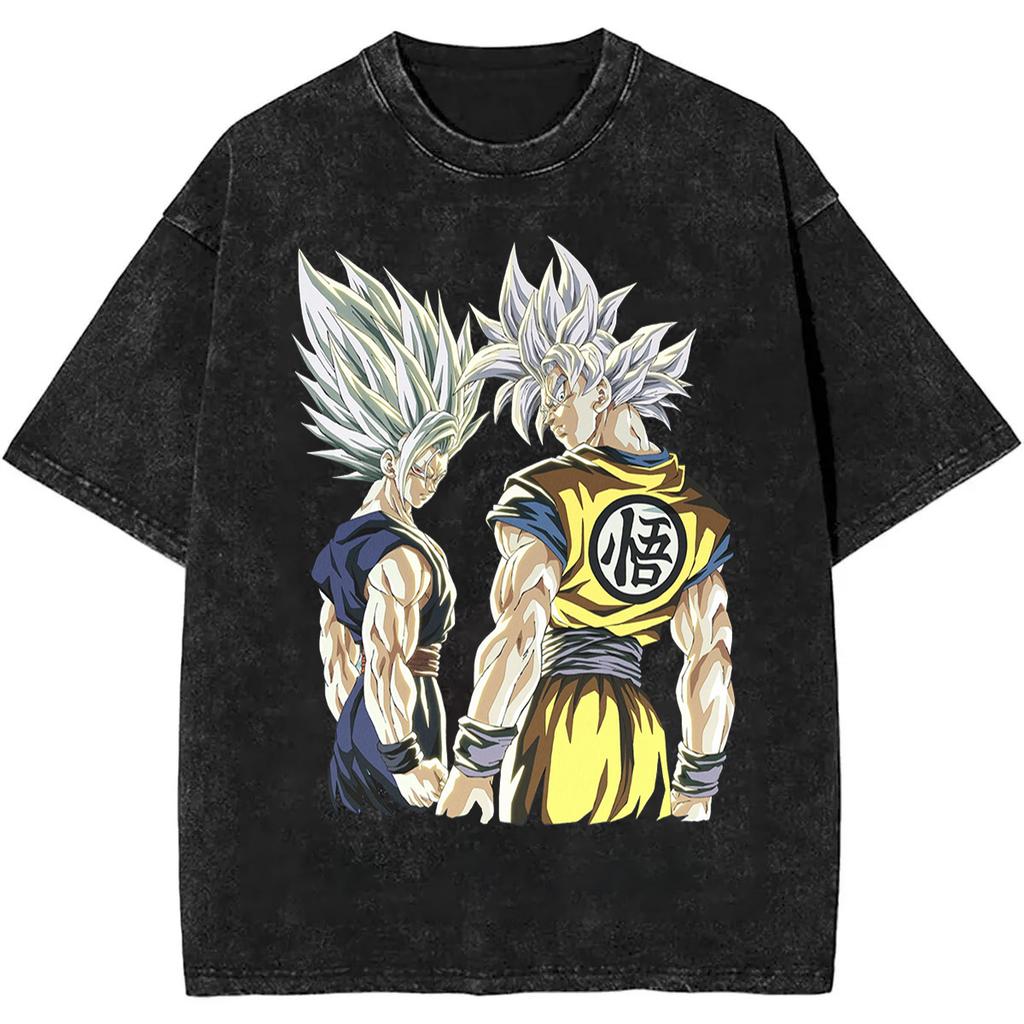 New  Dragon Ball Super Saiyan  Quality TShirt Men and Women Cotton Vintage Washed Print Retro Streetwear Sports Tops