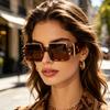 Millennium Style Rivet Square Frame Metal Sunglasses, Personalized Unique Design for Music Festivals, Parties,UV400 Anti-Ultraviolet Sunglasses