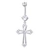 Long Dangle Belly Button Ring 316 Stainless Steel Barbell 3A Zircon Cross  Navel Rings For Women Jewelry