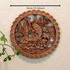 1pc Chinese Woodcarving Ornaments Solid Wood Carving Crafts Living Room Wall Decoration Home Accessories Wall Decorations