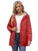 2025 Women’s Water-Repellent Hooded Trench Coat with Striped Lining - Plus Size Available