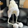 Autumn and winter cold-proof ear hats Children's knitted wool hats Plush twist braids Thickened warm pullover hats Lei Feng hats