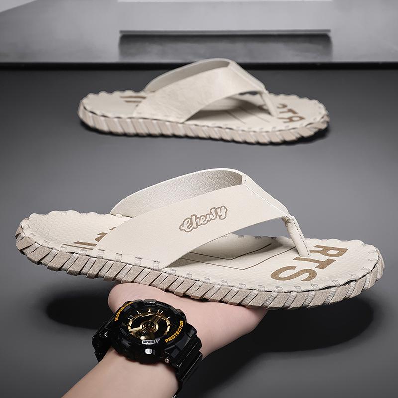 

Flip-flops men s 2025 new summer outdoor sports versatile foot clip teenagers beach wading light cool slippers 44 пісочний