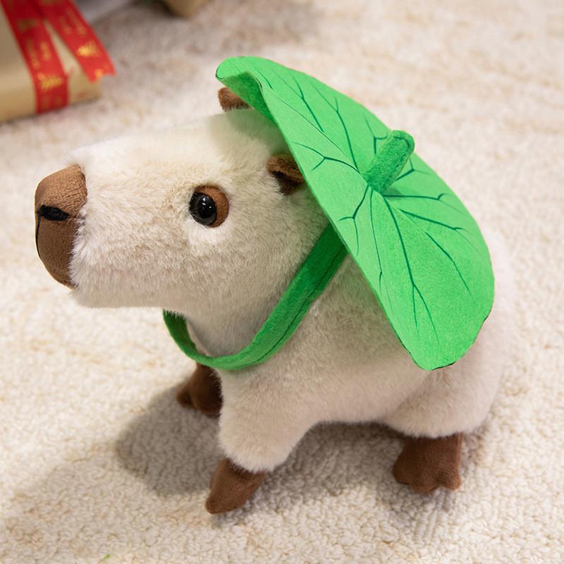 Stuffed Lotus Capybara Animal Doll With Plushfur Material For Gift Teens For