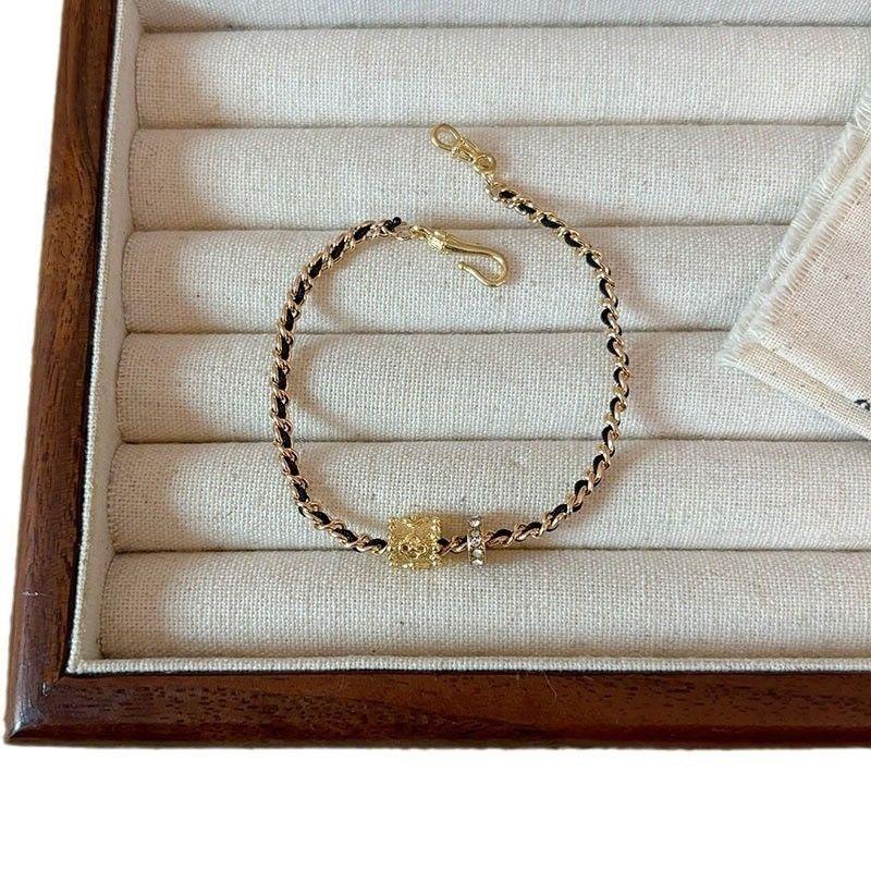 Black Small Waist Bracelet Second-hand Light Luxury Micro-encrusted Zirconia Decoration