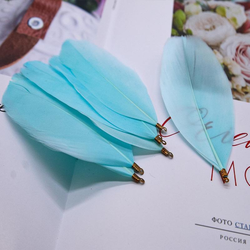 50Pcsdiy Jewelry Accessories Feather Big Floating Metal Clip Feather Swan Hair Jewelry Clothing Accessories Materials