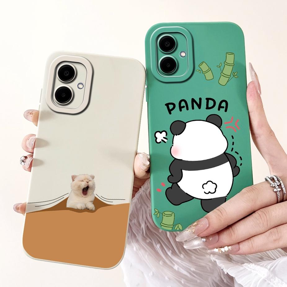 For Samsung Galaxy A06 Case SM-A065F Cute Panda Cartoon Cover Shockproof Phone Case For Samsung A06 A 06 GalaxyA06 4G Soft Shell