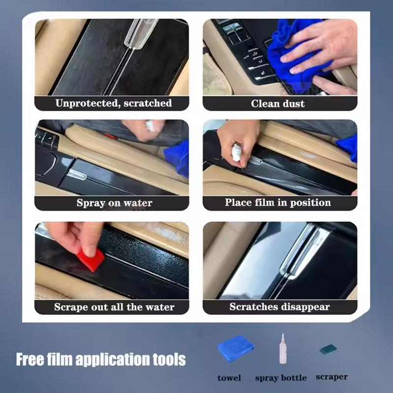 For JAC 8 2025 Center Console Gear Panel Screen TPU Car Interior Protective Film Anti-Scratch Repair Sticker