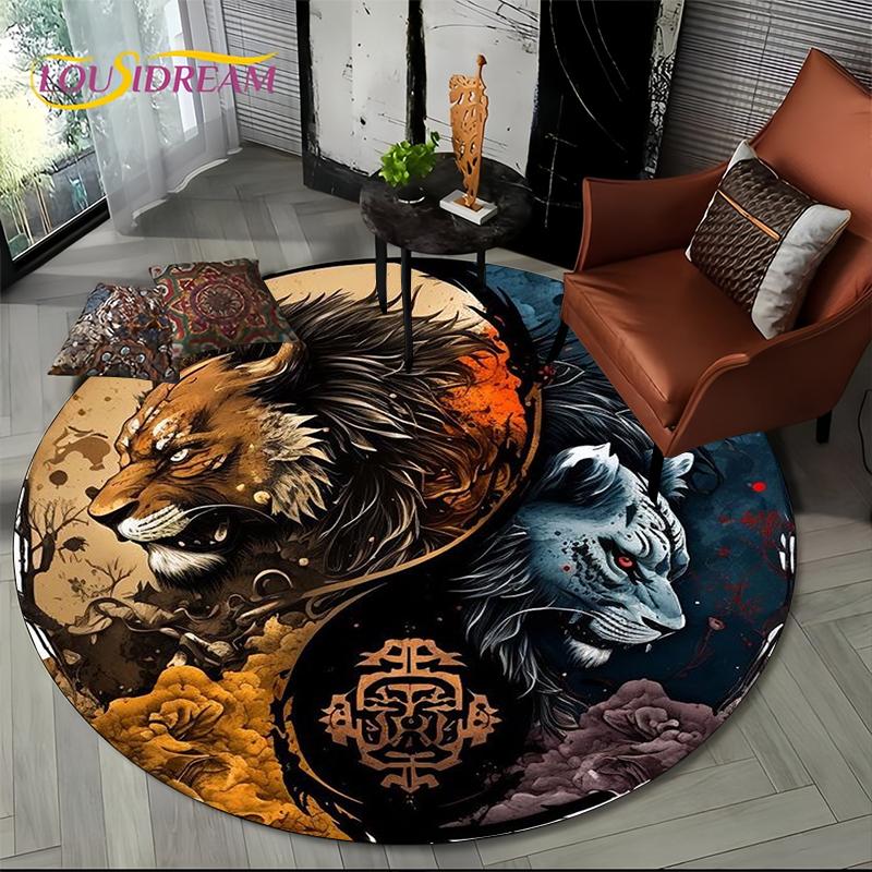 

Fashion Dragon Round Carpets Living Room Bedroom Area Rug Room Bedside Chair Floor Mat Decorat Alfombra Birthday gift Poster Mat diameter 60