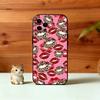 Lip Print Phone Case For iPhone 17,16,15,14,13,12,11 Plus,Pro Max,XS,Soft Silicone Black Cover