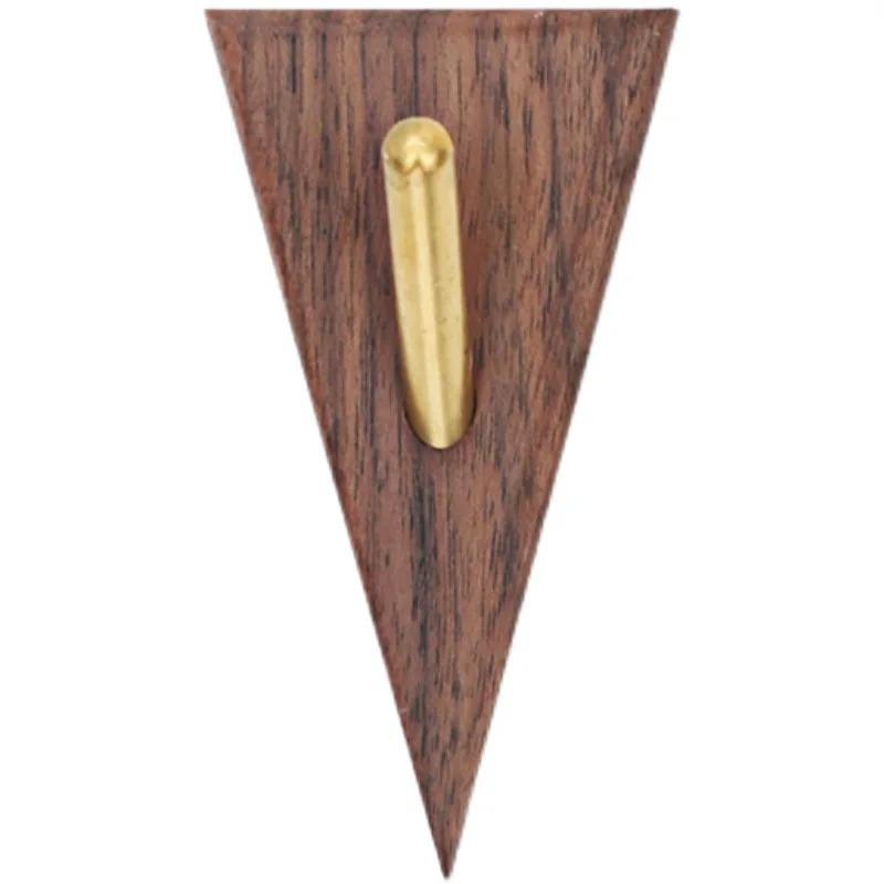 1pcs Creative Solid Wood Brass Punch Free Hook Into Account Key Clothes Hook Coat Hat Hand Bag Hook Solid Wood Hook for Clothes and Hats